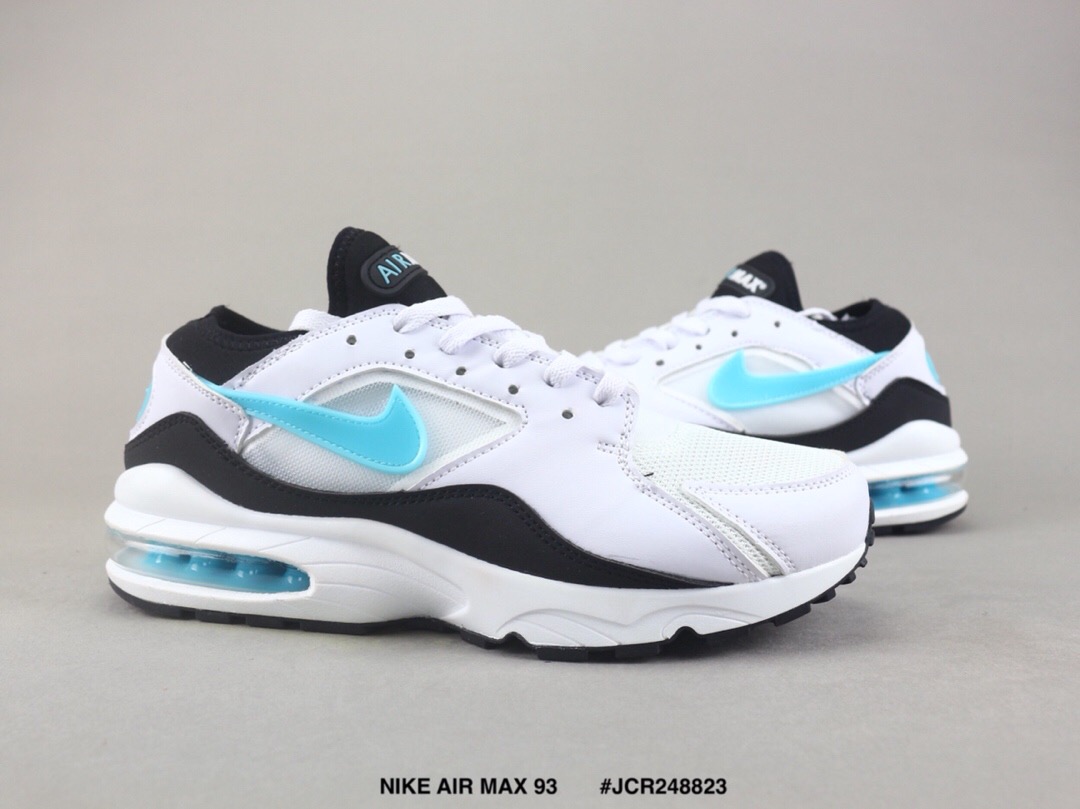 Men Nike Air Max 93 White Jade Black Running Shoes - Click Image to Close